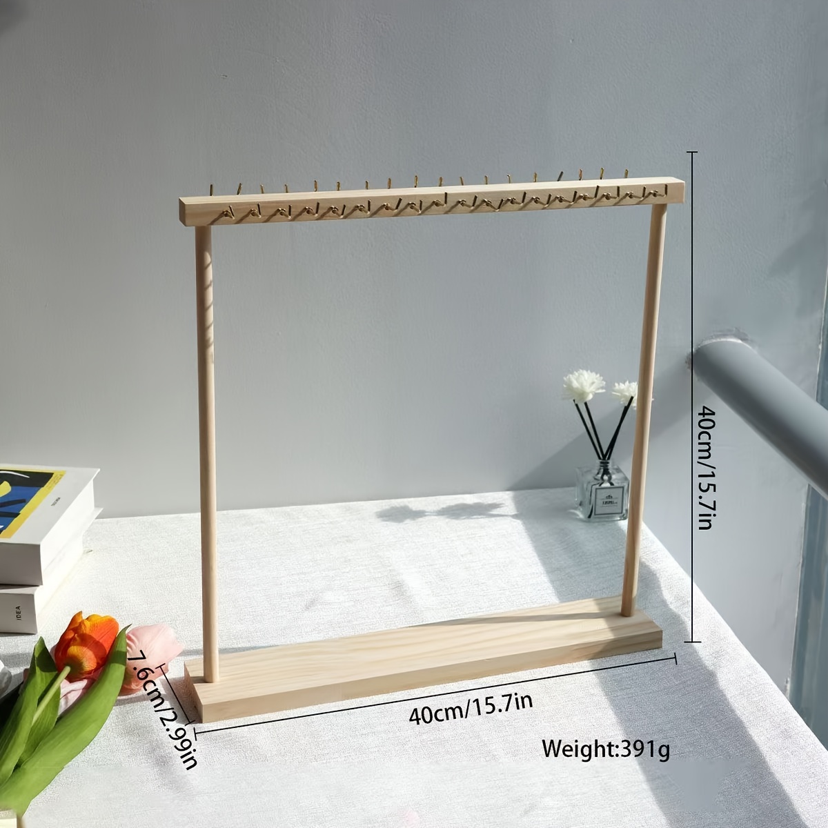 Solid Wood Double-Row Hook Jewellery Display Stand